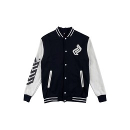 Fashionable customized baseball jacket, contrasting sleeve baseball jacket, hand embroidered LOGO, button baseball jacket design, black contrasting color Z660 Fashionable customized baseball jacket, contrasting sleeve baseball jacket, hand embroidered LOGO, button baseball jacket design, black contrasting color Z660